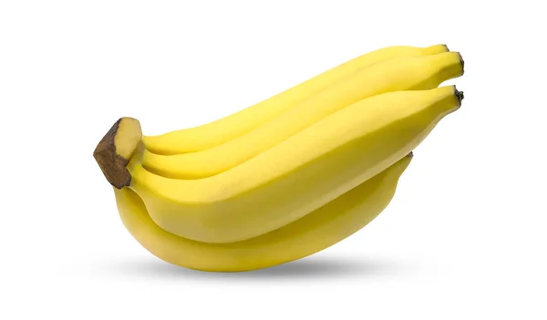 成熟的黄色一串香蕉水果孤立在白色背景与剪辑路径 — 图库照片
