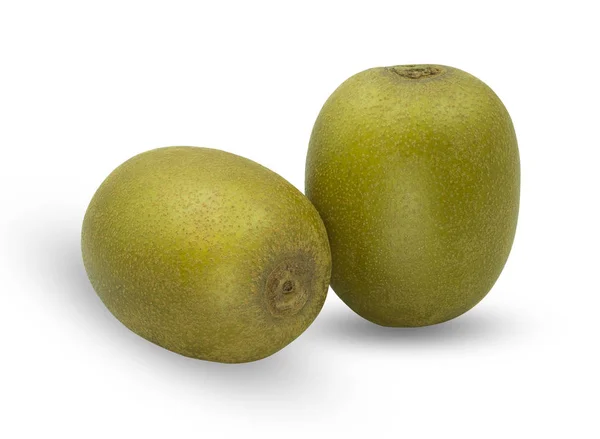 Ganze Kiwi Früchte Isoliert Auf Weißem Hintergrund Mit Schnittpfad — Stockfoto