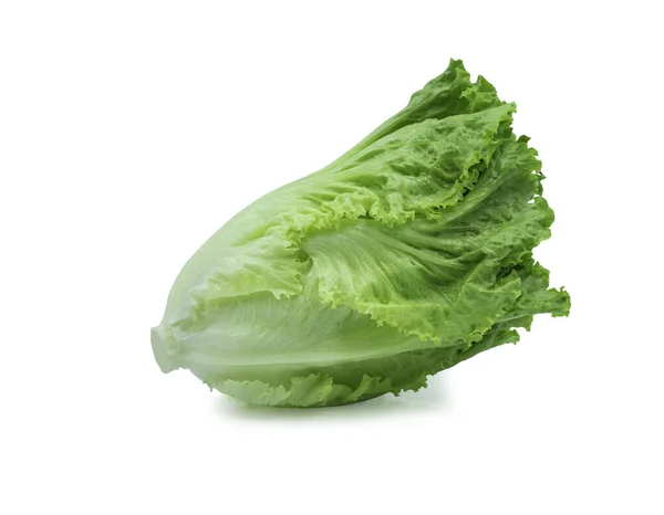 Verse Groene Sla Bladeren Salade Blad Geïsoleerd Witte Achtergrond Met — Stockfoto