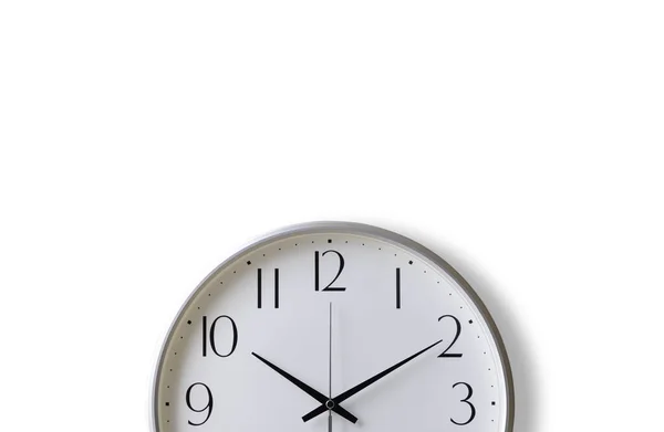 Nahaufnahme Der Analog Vintage White Clock Isoliert Auf Weißem Hintergrund — Stockfoto