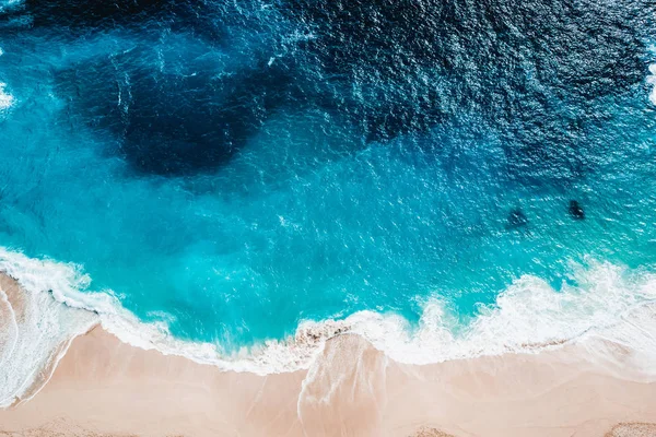 Vad Strand Felülnézet Óceán Hullámai — Stock Fotó