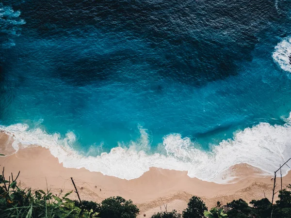 Kilátás Óceánra Vad Strand Felülről — Stock Fotó