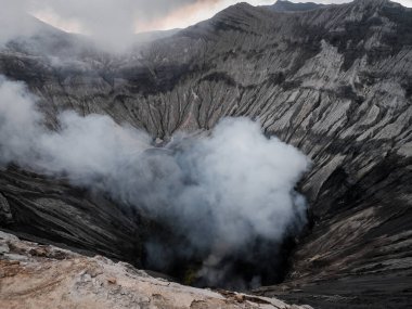 Aktif volkan Bromo Krateri, Doğu Java, Endonezya