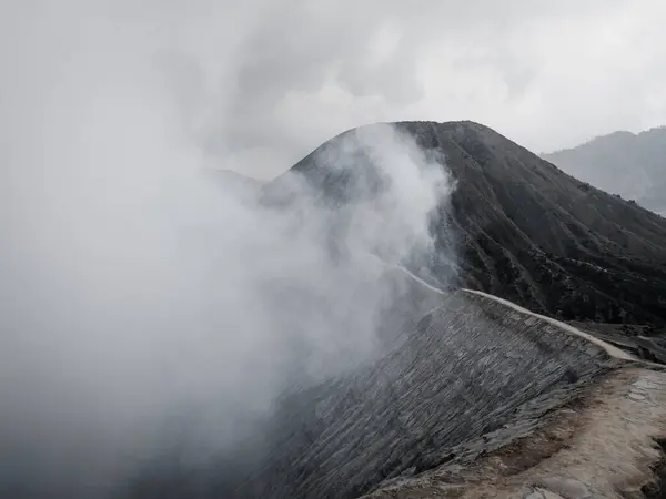 Camino Alrededor Del Volcán Activo Bromo Indonesia Java Oriental Borde — Foto de Stock