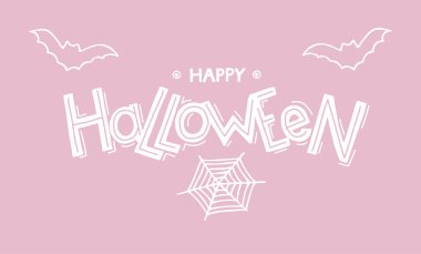 El çizimi Mutlu Cadılar Bayramı metni.