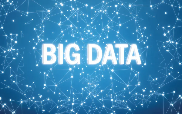Digitaler Big Data Text Auf Blauem Netzwerkhintergrund — Stockfoto