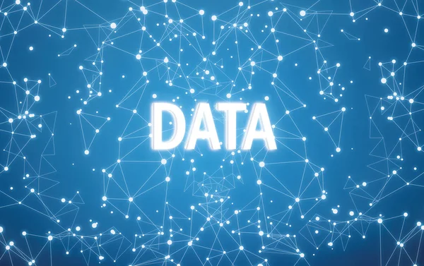 Digitaler Datentext Auf Blauem Netzwerkhintergrund — Stockfoto