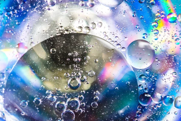 Colorful Oil Drops Water Abstract Background Colorful Bubble Oil Water — Stock Photo, Image