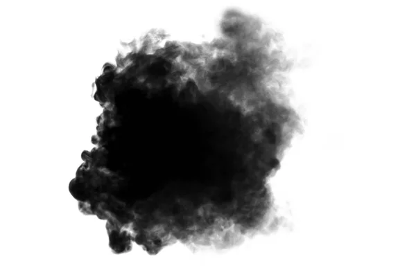 Nube Inchiostro Nero Isolato Sfondo Bianco — Foto Stock