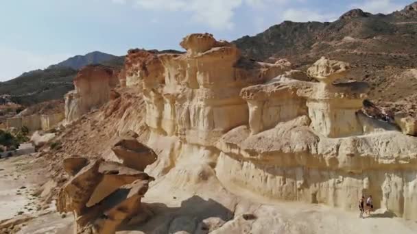 Vista Aérea Playa Bolnuevo Filmación Cinematográfica Desde Dron — Vídeo de stock