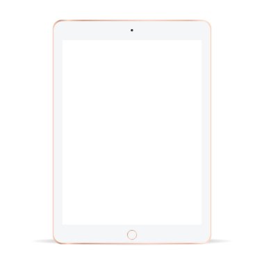 Tablet mockup, beyaz üzerinde beyaz tablet izole, beyaz arka planda izole vektör beyaz tablet.