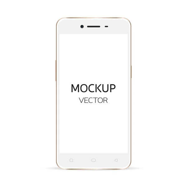 Akıllı telefon, beyaz akıllı telefon beyaz arka plan üzerinde izole, mockup telefon vektörü. Vektör Illustration. EPS 10.