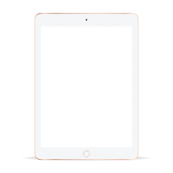 Tablet Mockup Comprimido Blanco Aislado Sobre Blanco Comprimido Blanco Vectorial — Vector de stock