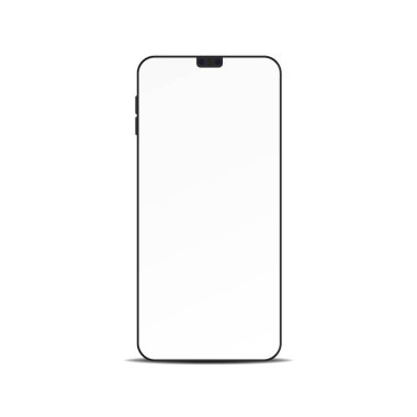 Akıllı telefon maket vektörü beyaz arka planda izole.