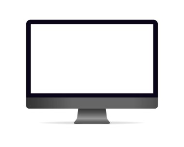 Masaüstü bilgisayar ekran mockup. Masaüstü bilgisayar beyaz arka planda yalıtma. 
