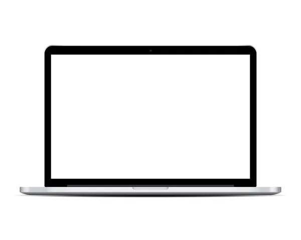Modern Dizüstü Bilgisayar Beyaz Arka Plan Üzerinde Izole Boş Ekranlı — Stok Vektör