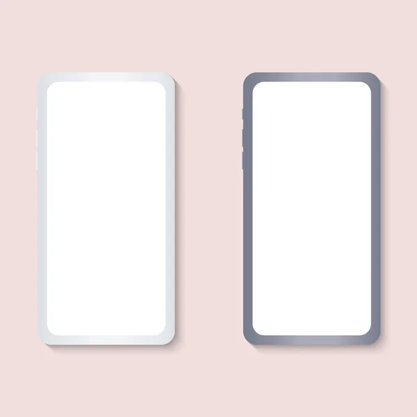 Smartphone Attrappe Schwarz Weißes Smartphone Isoliert Auf Rosa Hintergrund — Stockvektor
