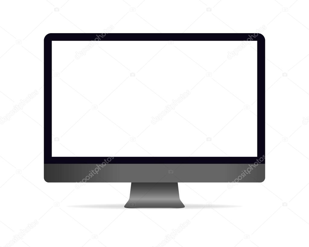 Desktop computer display mockup. Desktop computer isolate on white background. 