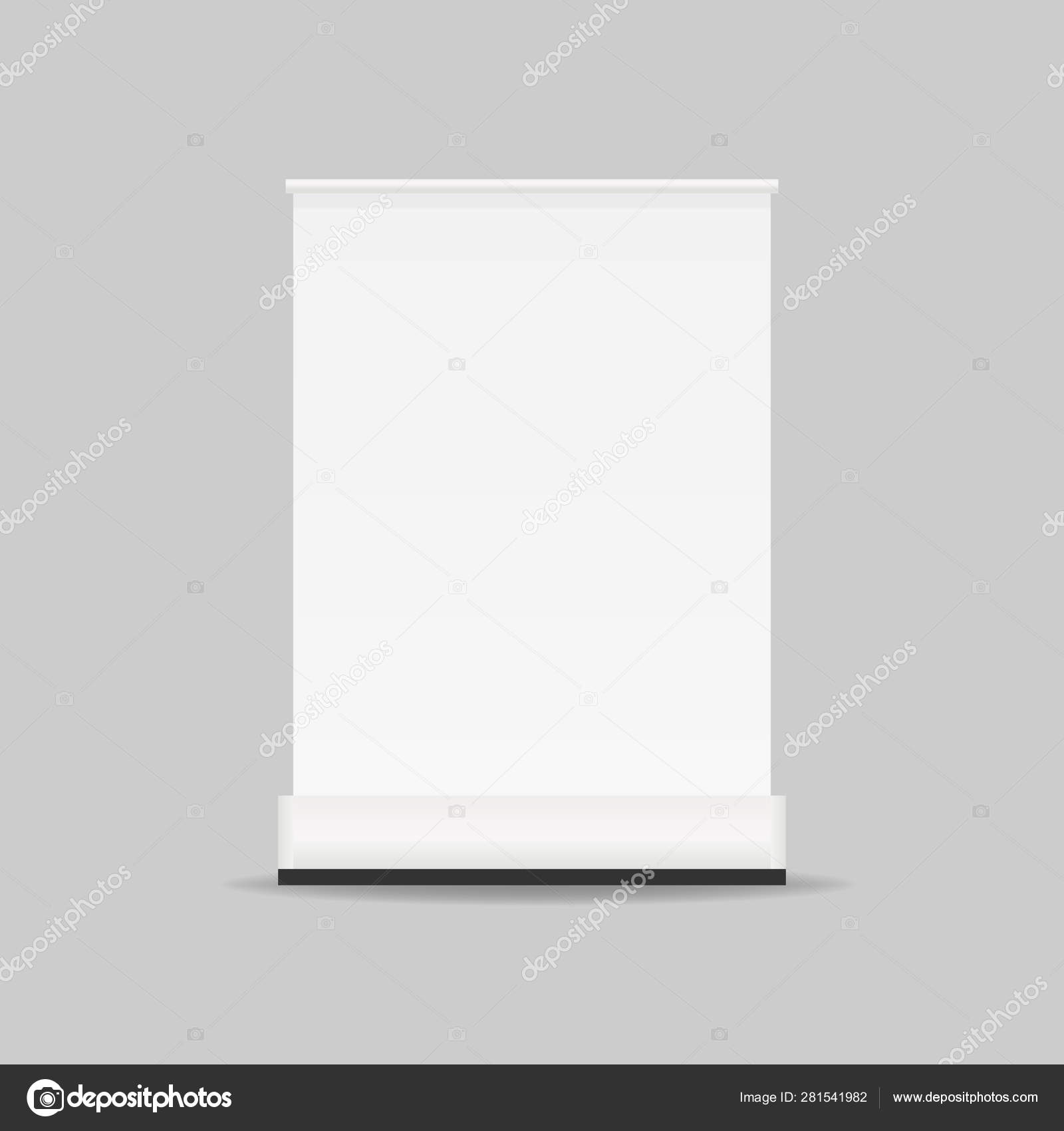 Download Roll Banner Mockup Roll Banner Isolate Grey Background Stock Vector C Thossawat1991 281541982 PSD Mockup Templates
