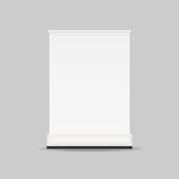 Arregace Mockup Banner Roll Banner Isolado Fundo Cinza —  Vetores de Stock