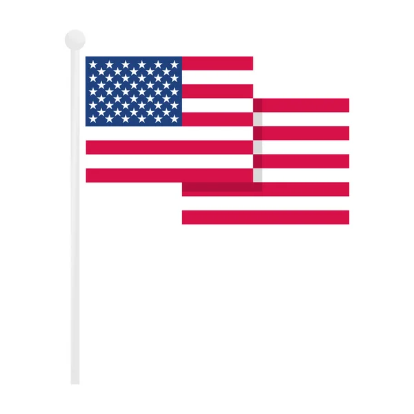 American Flag Flat Design Style Vector — Stock Vector