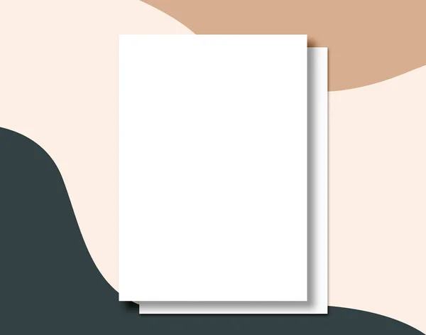 Yatay kağıt maket. Kağıt A4 mockup. Marka kimliği şablonu. Kırpma yolu ile boş kağıt fotoğraf mockup.