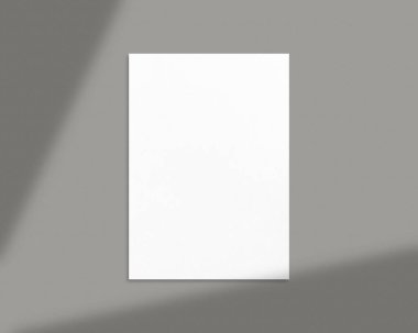 Boş beyaz kağıt fotoğraf modeli. Model sahnesi. Kırpma yolu olan boş kağıt fotoğraf modeli. 