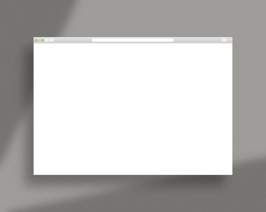 Web tarayıcı şablonu. Boş bir web sayfası modeli. Clipping yolu ile fotoğraf modellemesi.