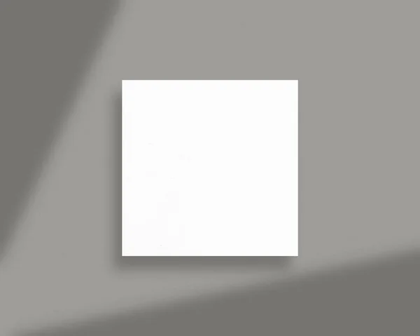 Mockup Papel Branco Branco Com Sombra Overlay Foto Mockup Com — Fotografia de Stock
