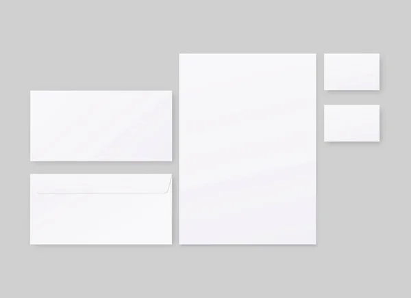Collectieve Identiteit Template Set Zakelijk Briefpapier Model Met Enveloppe Papier — Stockvector
