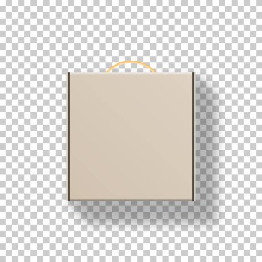 Gerçekçi, boş bir karton kutu. Model vektörü izole edildi. Şablon tasarımı. Gerçekçi vektör illüstrasyonu.