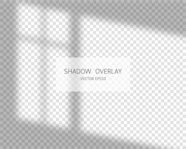 Shadow Overlay Effect Natural Shadows Window Isolated Transparent Background Vector — Stock Vector