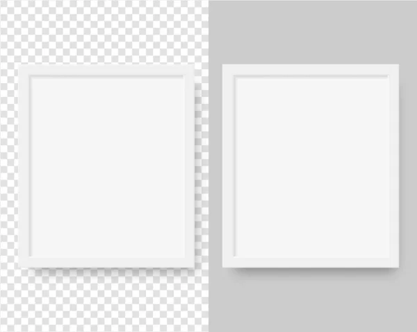 Realistische Verticale Fotolijst Blanco Fotolijst Model Template Mockup Geïsoleerd Sjabloon — Stockvector