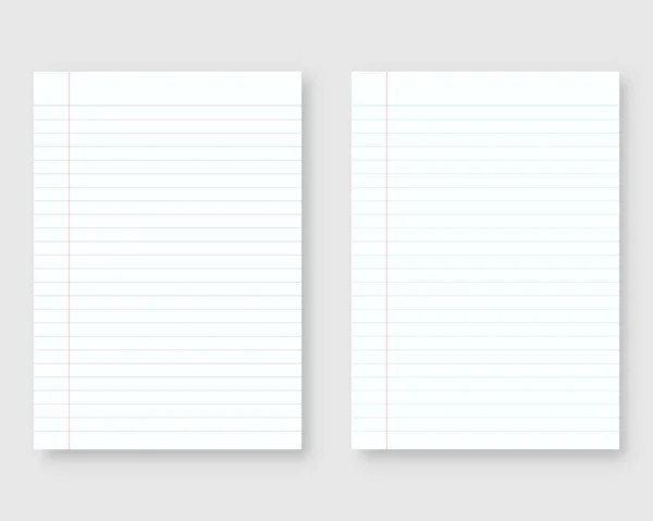 Zápisník Řádkem Okrajem List Šablony Linkovaného Papíru Falešný Útok Izolován — Stockový vektor