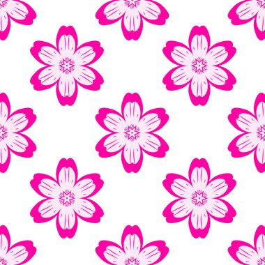 Dijital mor çiçekler basit dikişsiz desen