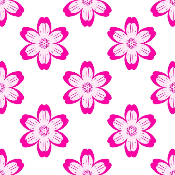 Digital purple flowers simple seamless pattern — Stock Photo, Image