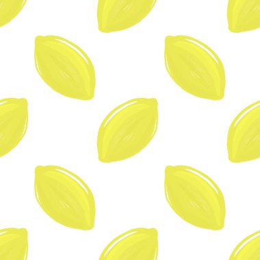 beyaz arka plan üzerinde dijital illüstrasyon sarı limon deseni