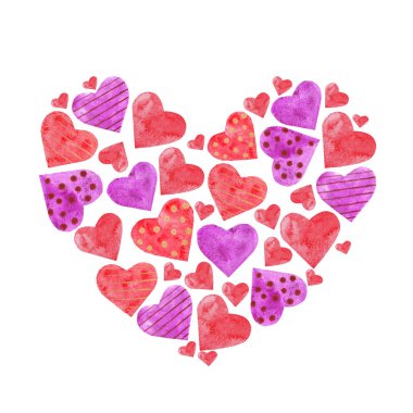 suluboya kalpleri bir kalp şeklinde kompozisyon