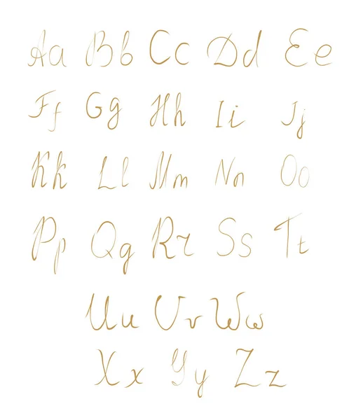 Alphabet de lettres manuscrites graphiques numériques. signes, symboles, écriture, police, abc — Photo