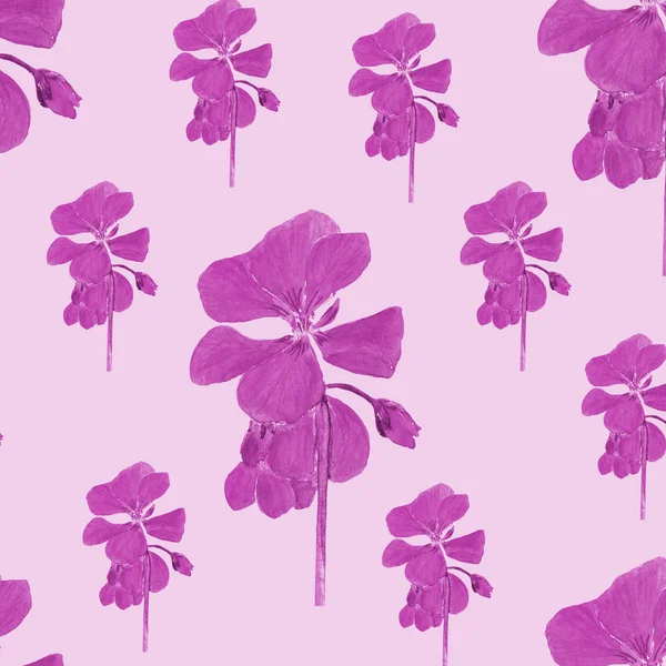 수채화 레드 제라늄 원활한 패턴. 꽃 여름 꽃입니다. , 꽃 배경 — 스톡 사진