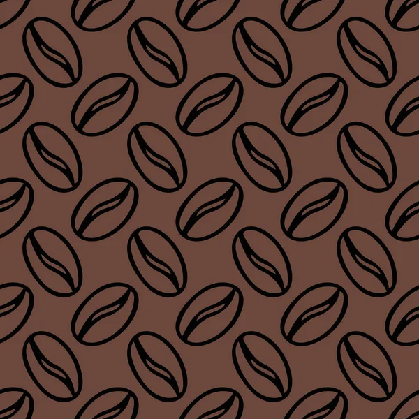 Coffee beans hand drawn in doodle style seamless pattern