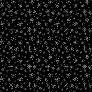 kar taneleri el doodle tarzında sorunsuz desen çizilmiş.