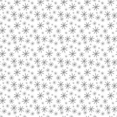 kar taneleri el doodle tarzında sorunsuz desen çizilmiş.