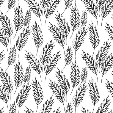 Tahıllı dikişsiz çiviler. El çizimi basit bir İskandinav tarzı