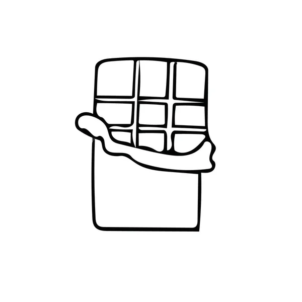 Emballage de chocolat doodle dessiné à la main. douceur dans le style scandinave simple doublure. — Image vectorielle