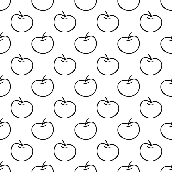 apple hand drawn doodle style seamless pattern. textile, wallpaper, wrapping paper, fruits, monochrome