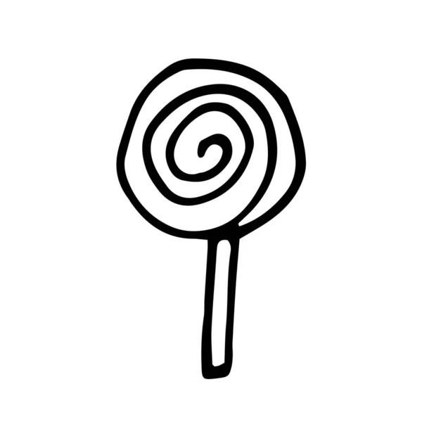 lollipop hand drawn in doodle style. , scandinavian, monochrome. single element for design card, sticker. sweets candies
