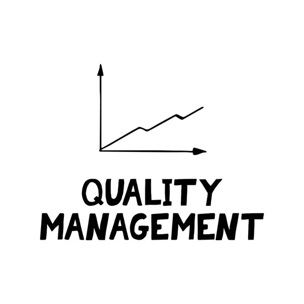 growth graph and lettering quality management sketch hand drawn template poster, card, sticker, banner, icon, cover. performance improvement, , doodle, monochrome minimalism