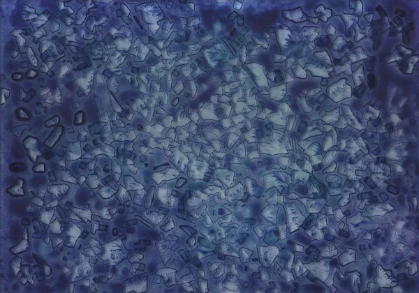 抽象蓝色马赛克玻璃水彩丙烯酸背景 — 图库照片