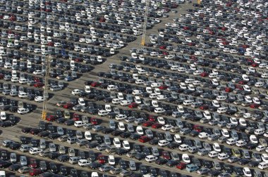 bir otopark havadan görüntü
